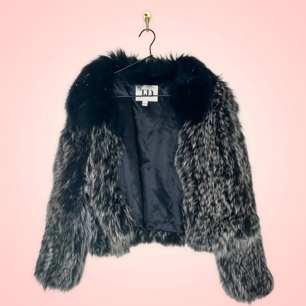 TJD crystal genuine fur coat (Sz L)